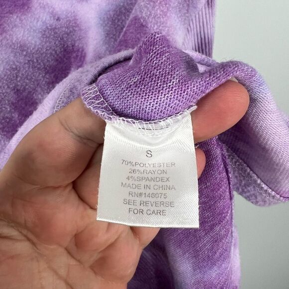 Theo & Spence Purple Tie Dye Fuzzy Long Sleeve Top - Picture 10 of 10